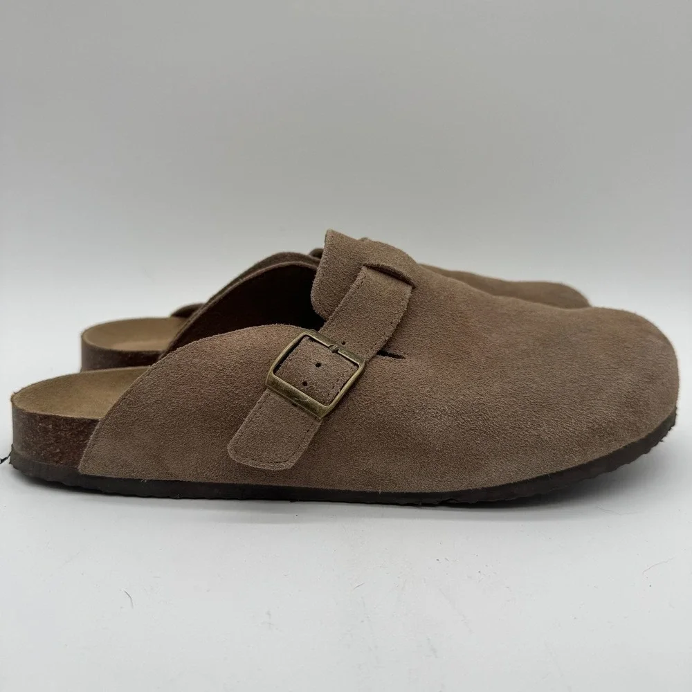 Khombu Damian Men's Taupe Suede Mule Clogs Slip On Shoes Size 11